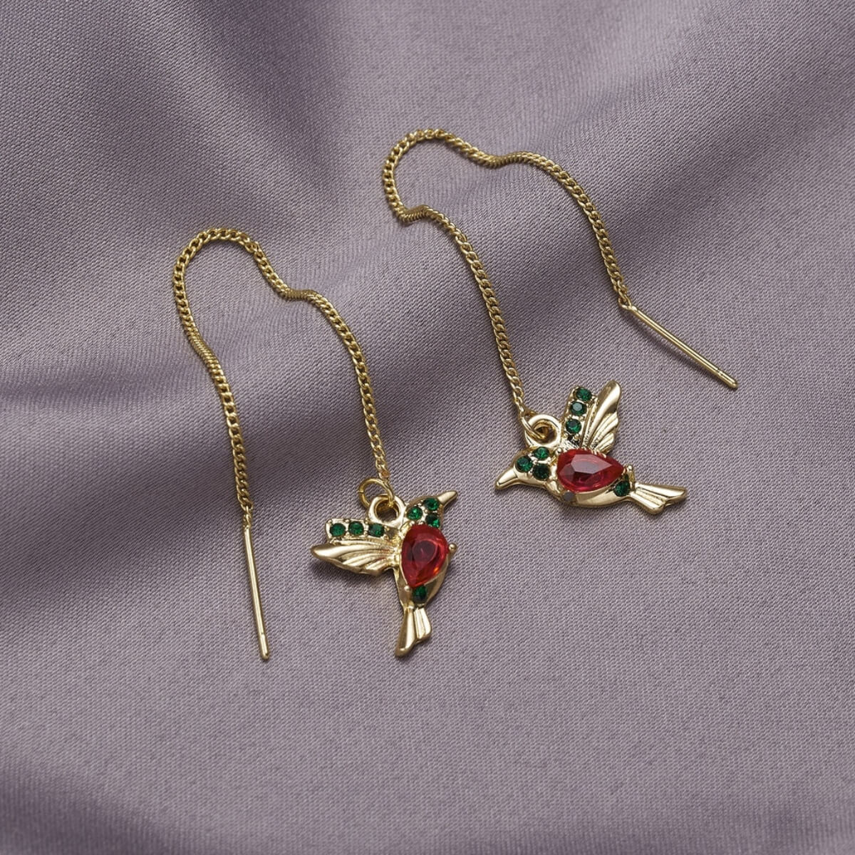 Damas Pendientes Colibri con Motivo de Pajaro Colgante - Par