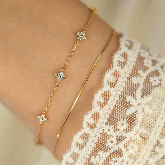 Zarcón Pulsera de Flores - Pulsera Minimalista