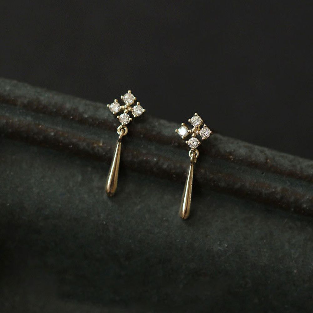 Pendientes de Cruz para Mujer con Diseño de Bastón Colgante - Par