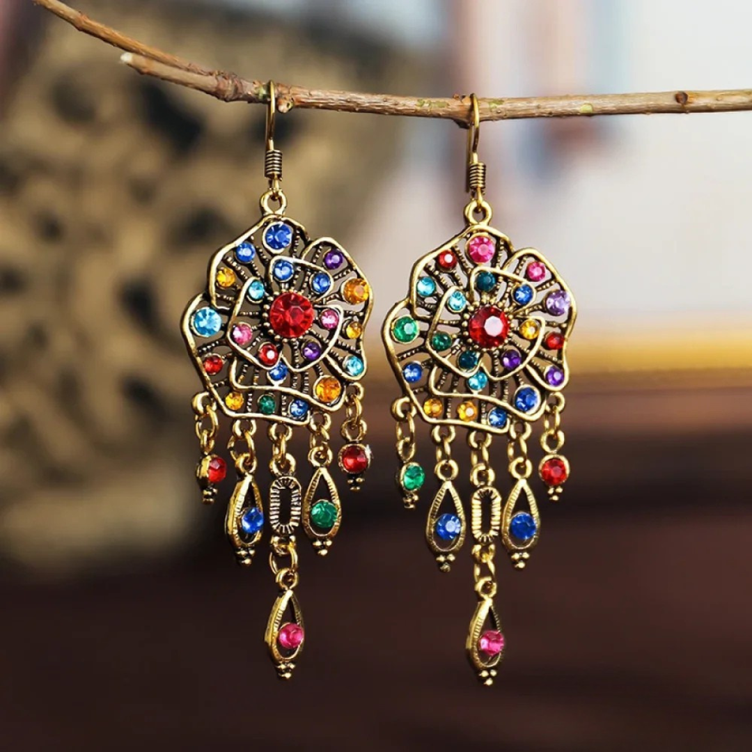 Amaya – Pendientes Mandala Coloridos Vintage