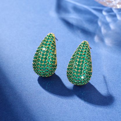 Pendientes de diamante en forma de gota - Pendiente de diamante de intarsia