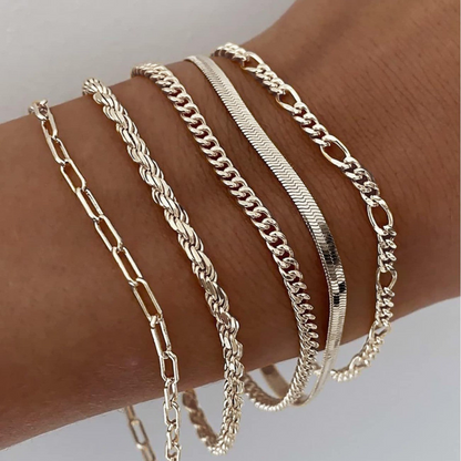 Ellen – Conjunto de Pulseras Doradas Elegantes