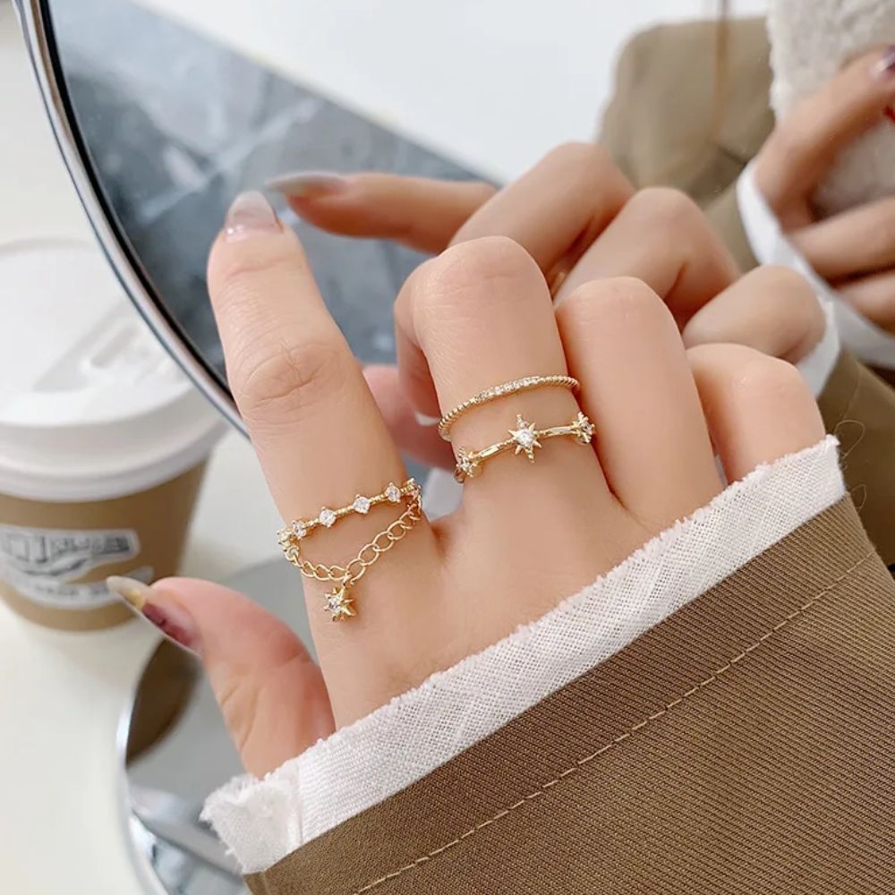 Damas Anillos Estrella Ajustables