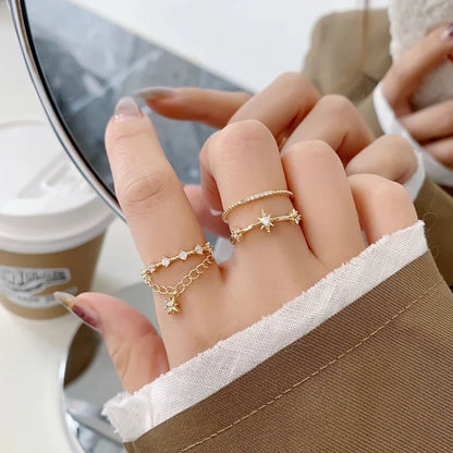 Damas Anillos Estrella Ajustables
