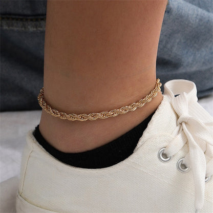 Leila - Pulsera de tobillo con cadena de cuerda