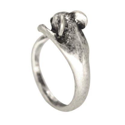 Estilo elegante - Anillo de plata vintage con diseño de ratón