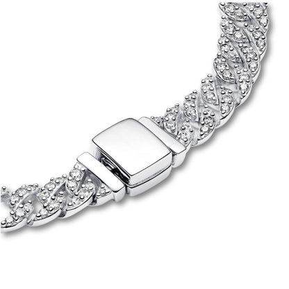Soraya – Pulsera Cadena Cubana en Moissanita Oro 18K