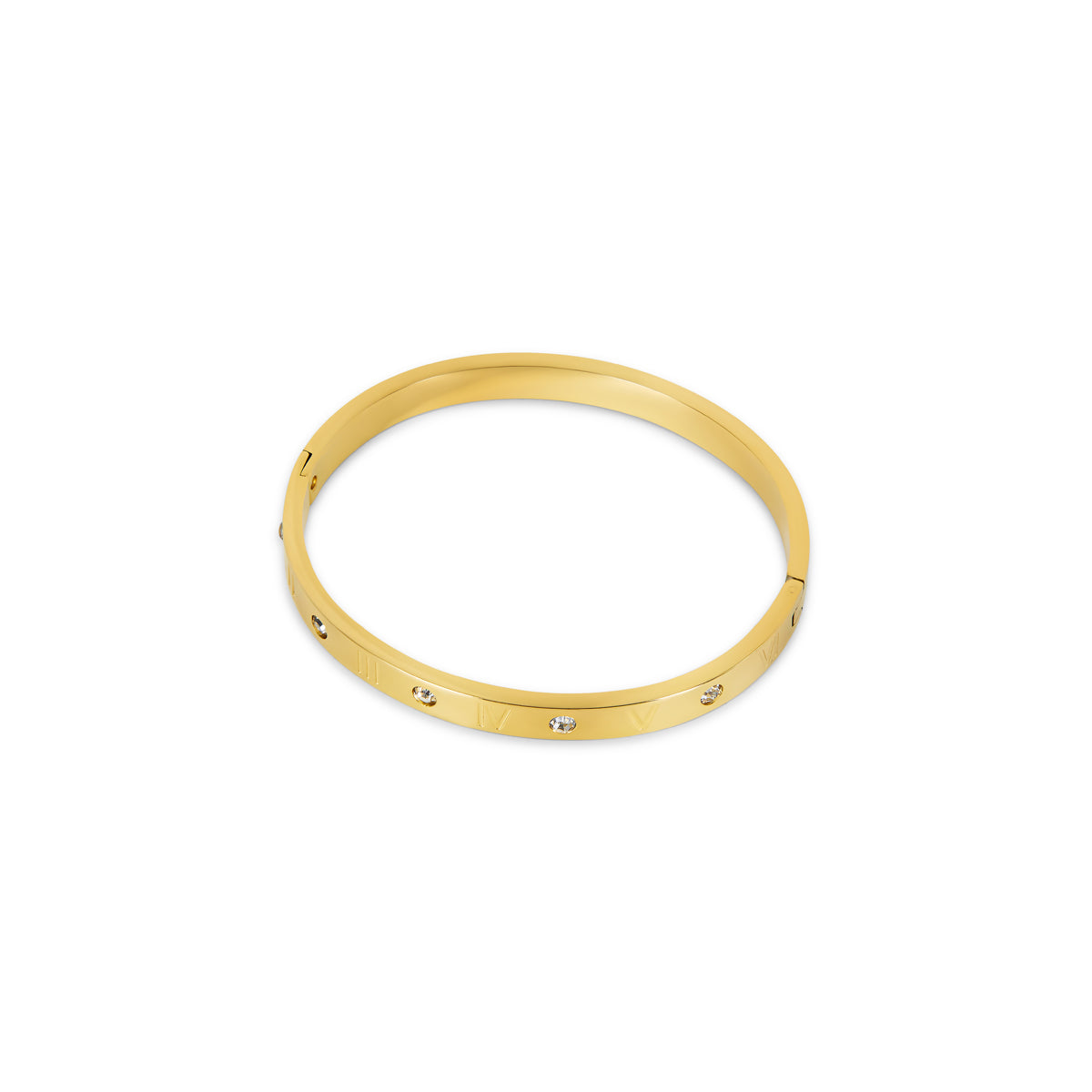 Sylva – Brazalete Numerado Adornado con Piedras Doradas