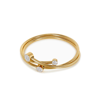 Yani – Bracelet Jonc Torsadado Ornado de Piedras