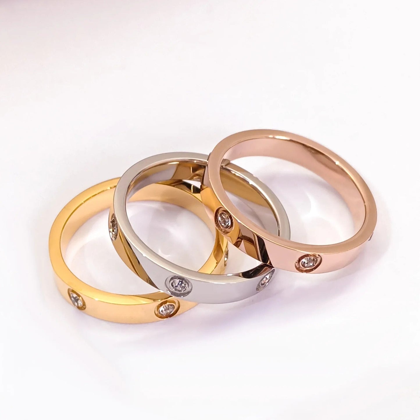 Anillo de Cristal 18K Baño de Oro