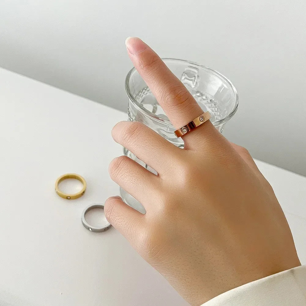 Anillo de Cristal 18K Baño de Oro