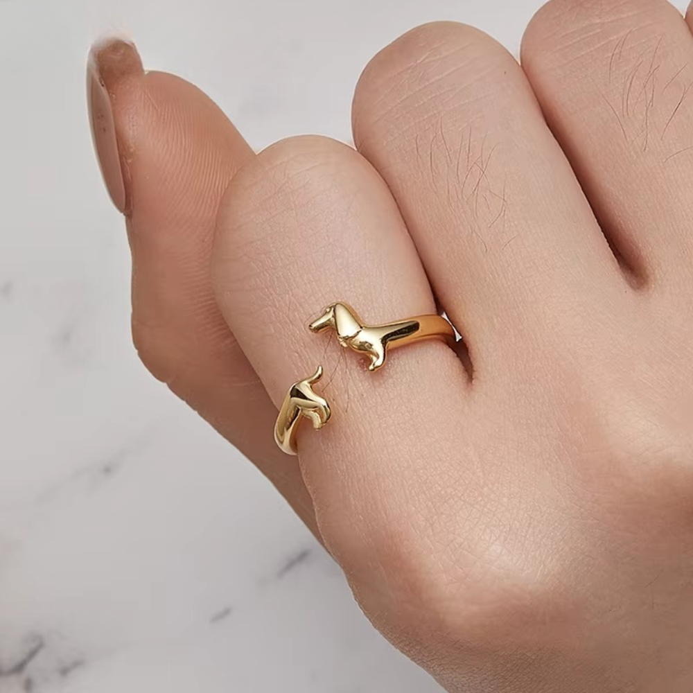 Damas Anillo Abierto Ajustable con Motivo de Salchicha