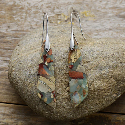 Stacey - Pendientes Vintage de Piedra Natural