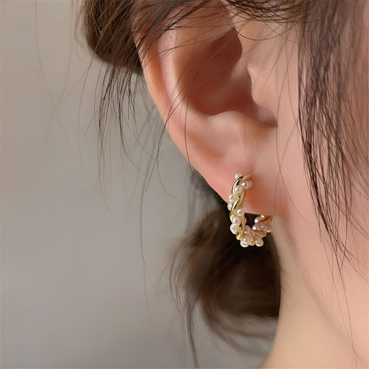 Ellie – Pendientes Perlas Torsadas