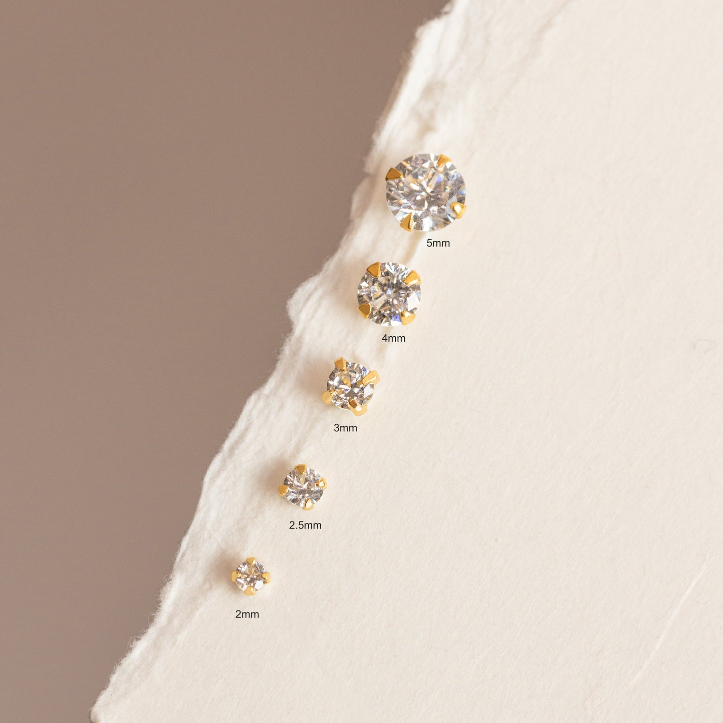 Sloane - Mini Pendientes Brillantes 2mm