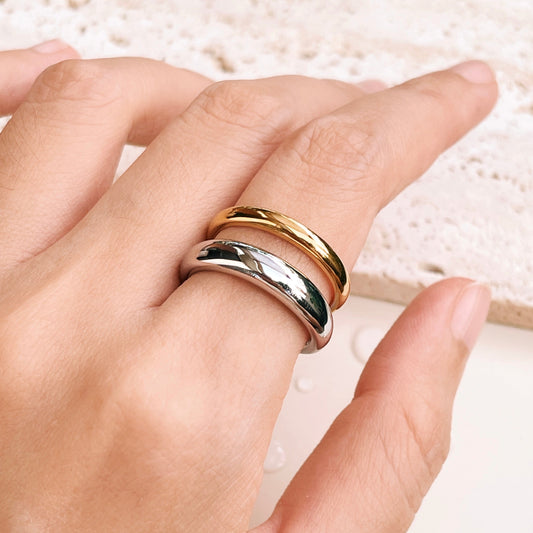 Alexandra – Anillo Bicolor Doble Capa Abierto