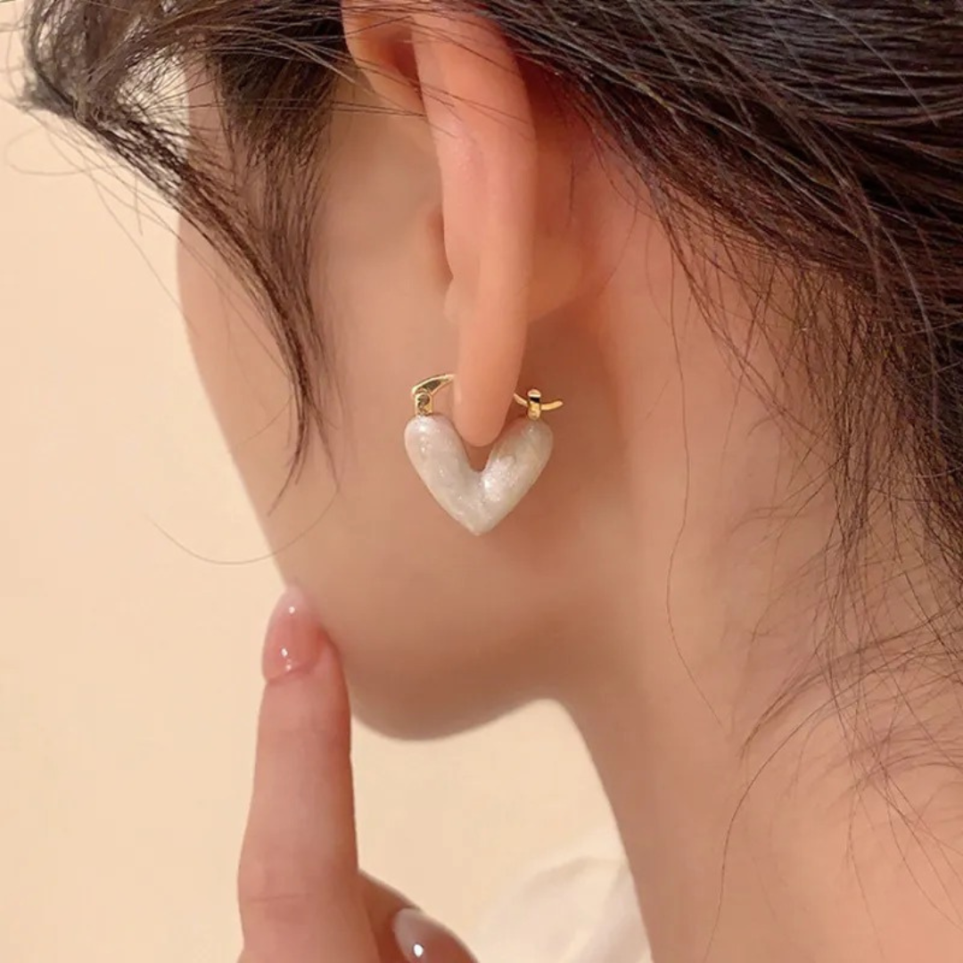 Pendientes de Corazón para Mujeres con Superficie Lisa