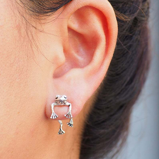 Rana flotante adorable - Pendientes mini rana