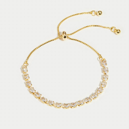 Pulsera de cristales dorados - Pulsera ajustable de cristales