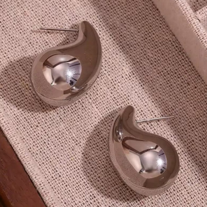 Pendientes de Gota de Agua Gruesa - Pendientes de Oro Grandes