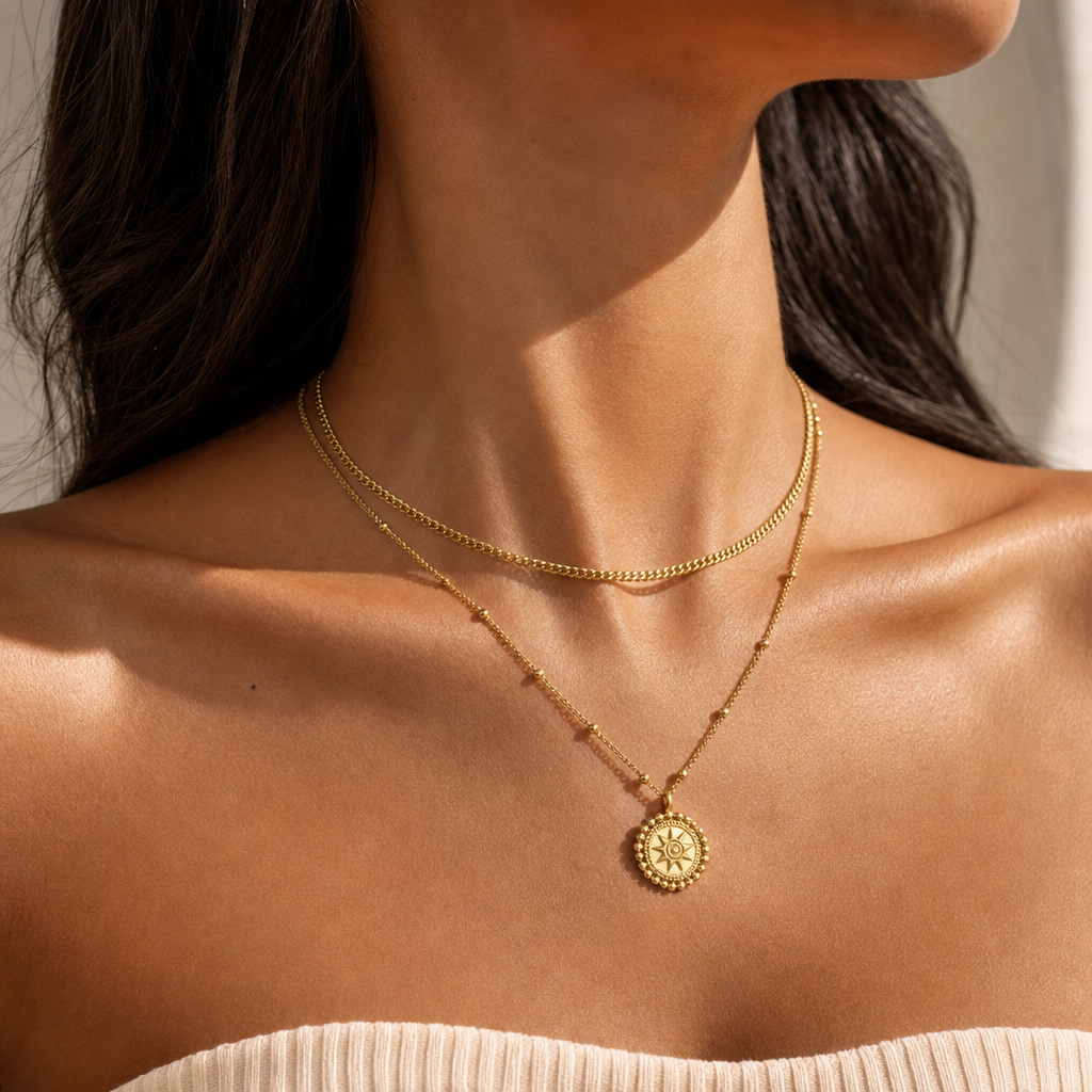 Collar con Colgante para Mujeres con Motivo de Estrella