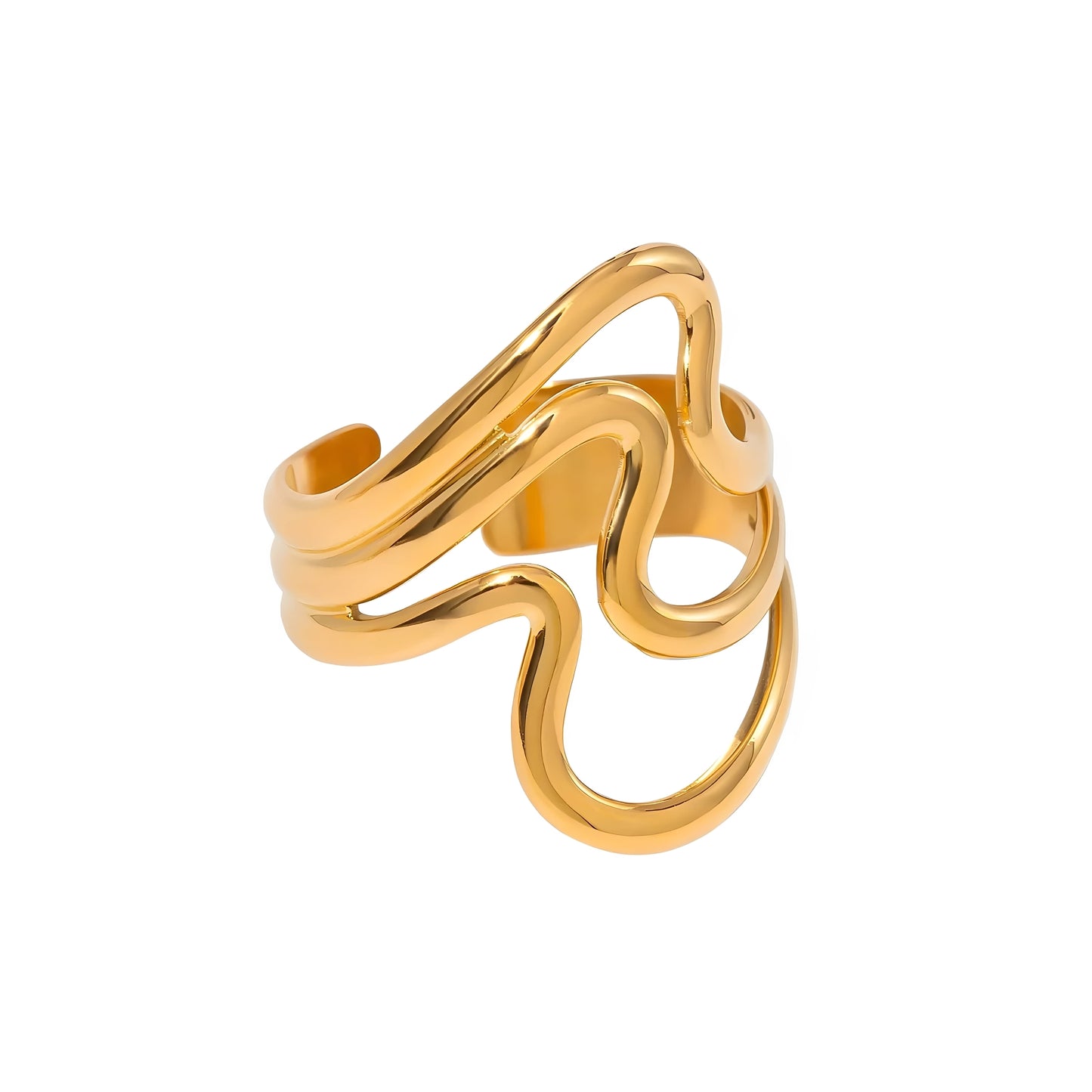 Yerin – Anillo Ondulado Irregular Elegante