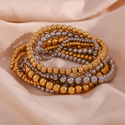 Crea - Pulsera de moda apilable de oro metálico (4 mm)