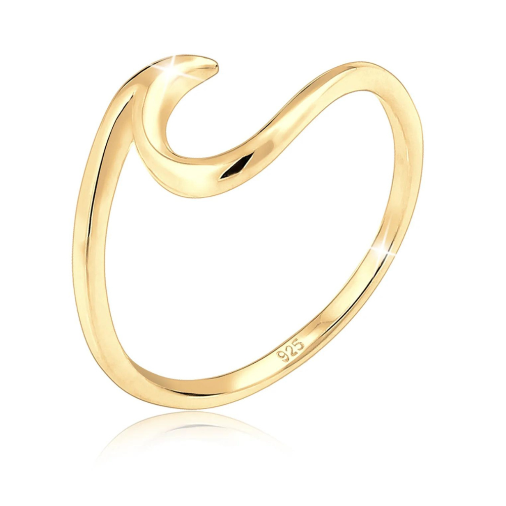 Anillo Sea Wave Minimalista - Anillo de plata en forma de ola