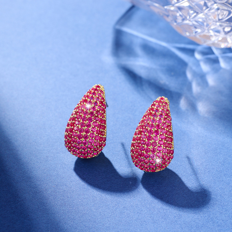 Pendientes de diamante en forma de gota - Pendiente de diamante de intarsia