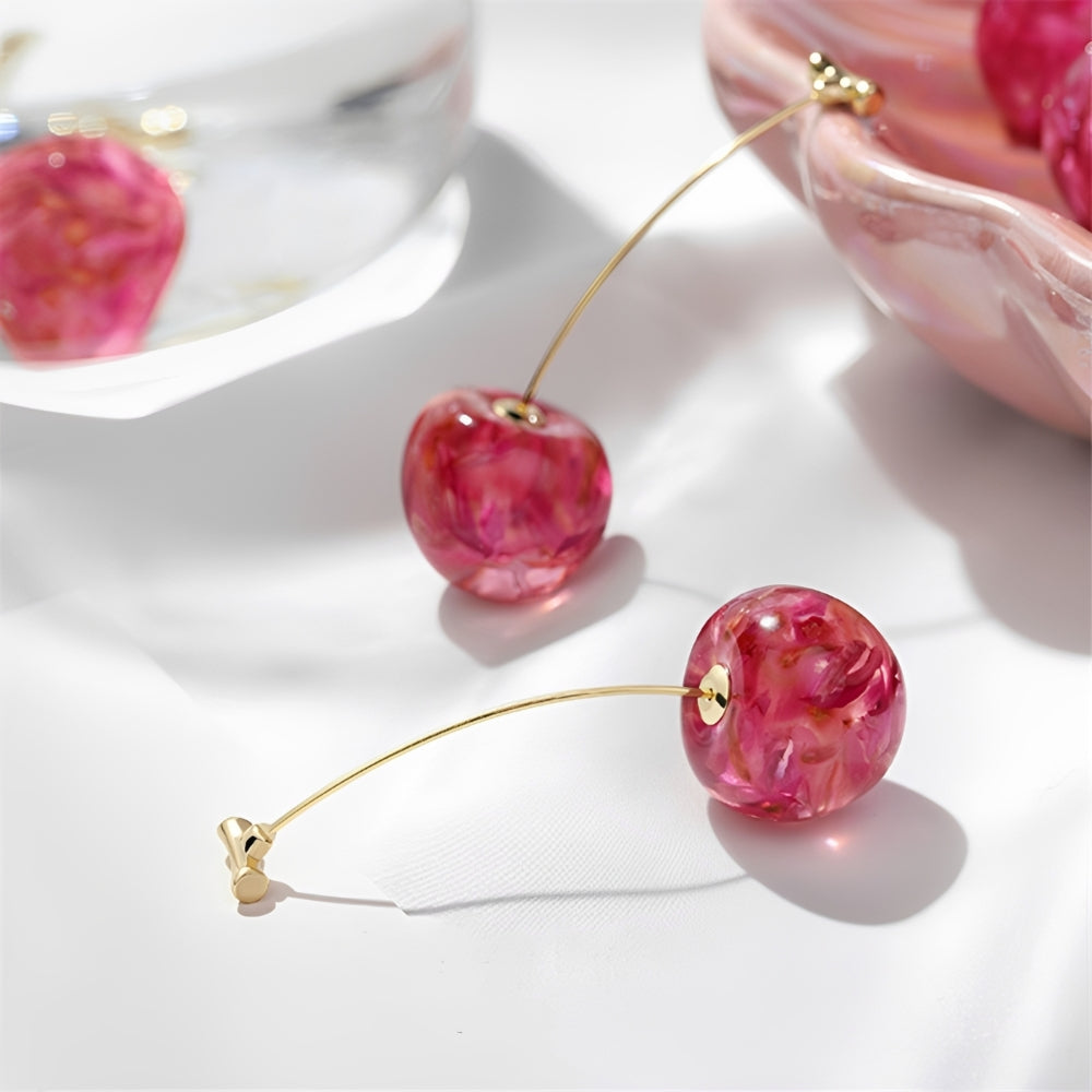 Pendientes de Cereza para Mujer con Diseño de Colgante