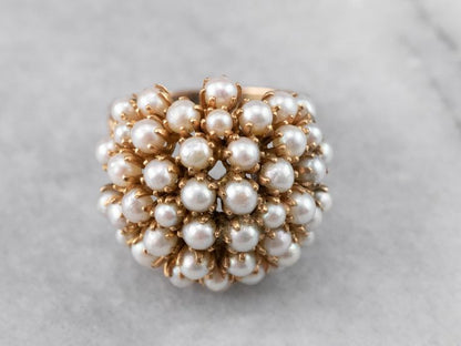 Alma – Anillo Dorado Incrustado de Perlas