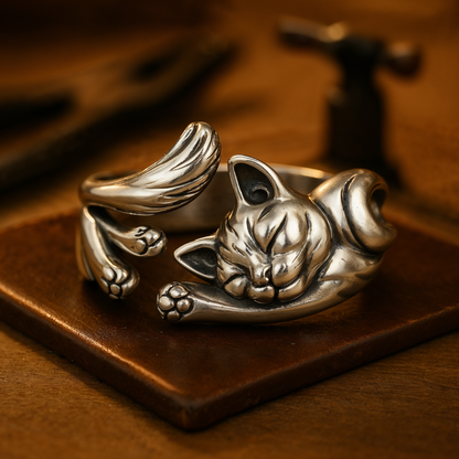 Sakura - Anillo de Plata con Gato