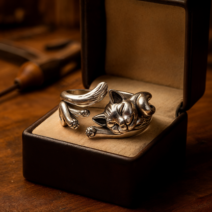 Sakura - Anillo de Plata con Gato