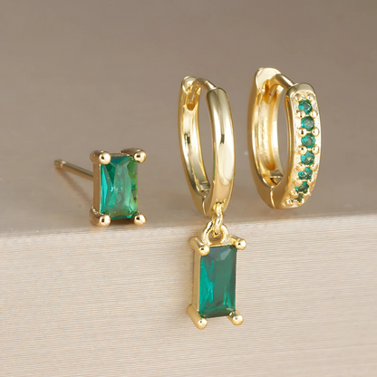 Zelina – Pendientes Rectangulares de Zirconia