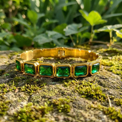 Eloisa – Pulsera de Zirconia Dorada Elegante