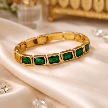 Eloisa – Pulsera de Zirconia Dorada Elegante