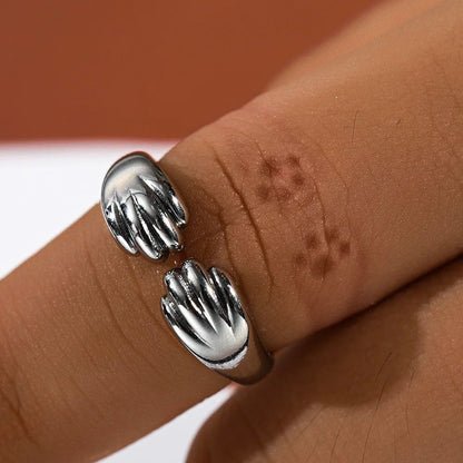 Anillo ajustable de mujer con diseño de huellas de gato