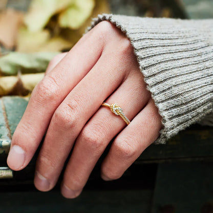 Anillo de Vínculo Madre e Hija - Anillo con 2 Cadenas y Nudos
