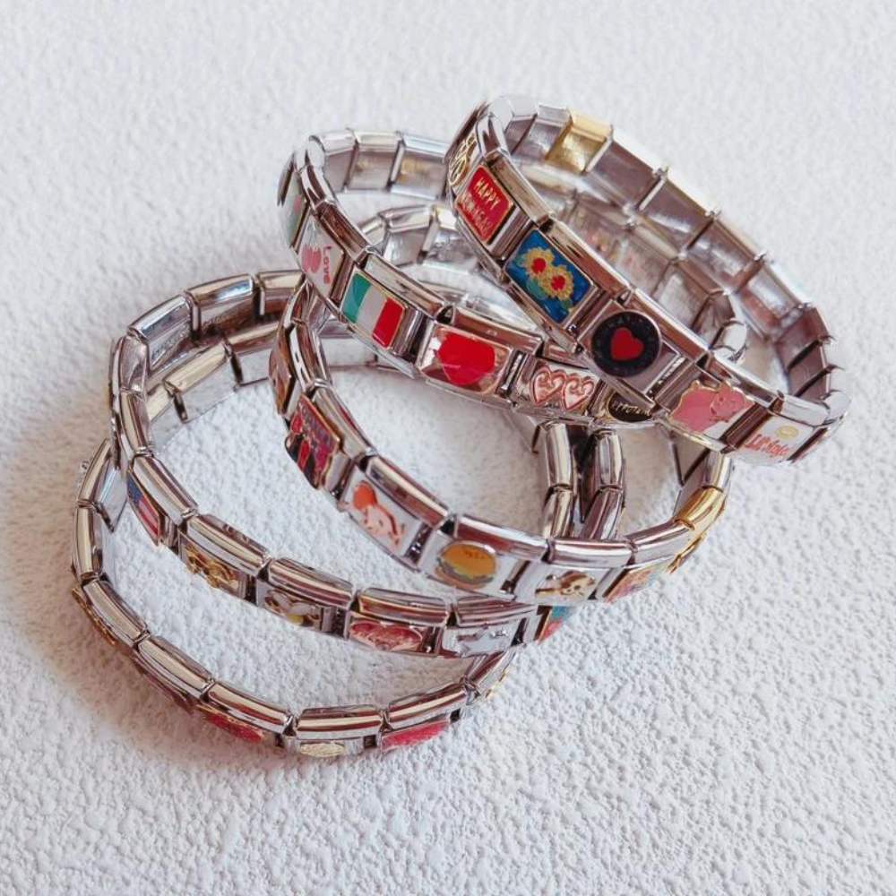 Pulsera de Charms Italiana - Pulsera Sorpresa con 18 Charms