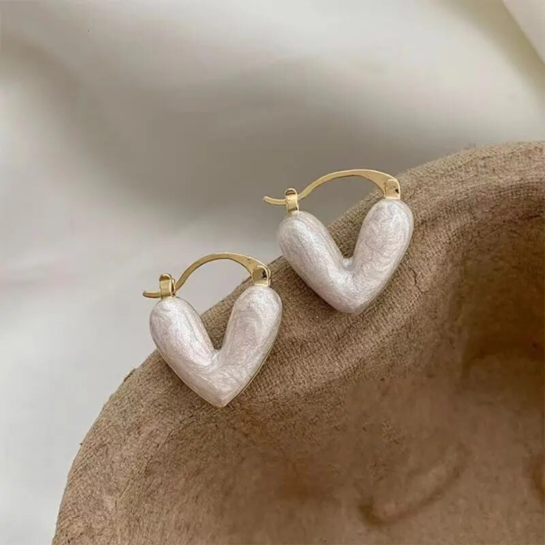 Pendientes de Corazón para Mujeres con Superficie Lisa
