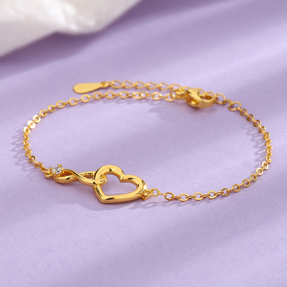 Pulsera Corazón Infinito - Pulsera Delicada de CZ
