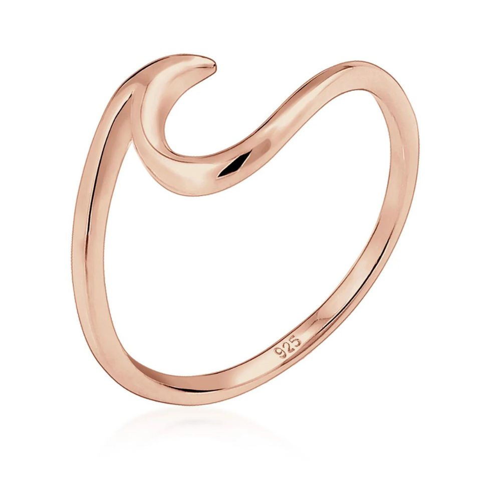 Anillo Sea Wave Minimalista - Anillo de plata en forma de ola