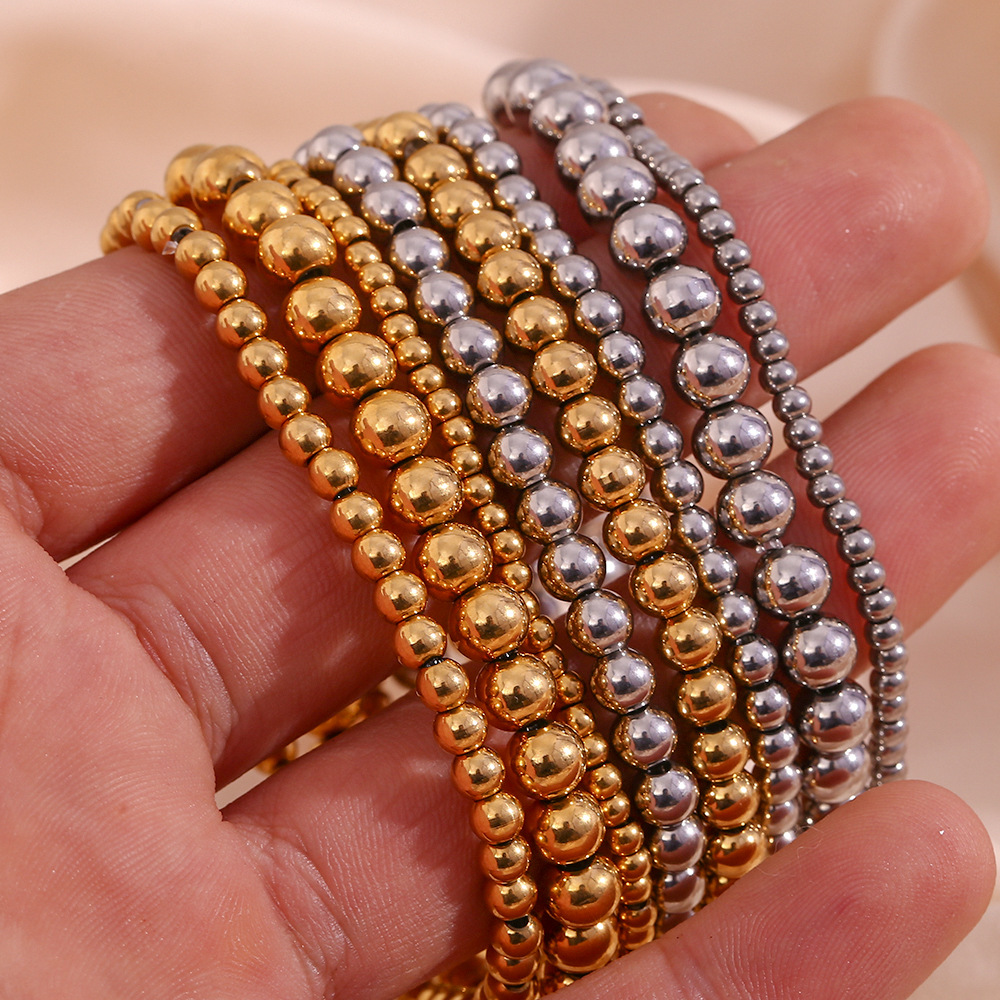 Crea - Pulsera de moda apilable de oro metálico (4 mm)
