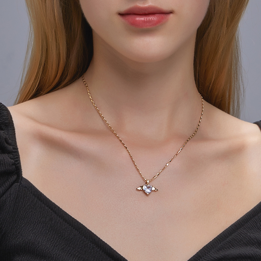 Collar Alas del Amor - Cadena Corazones y Alas