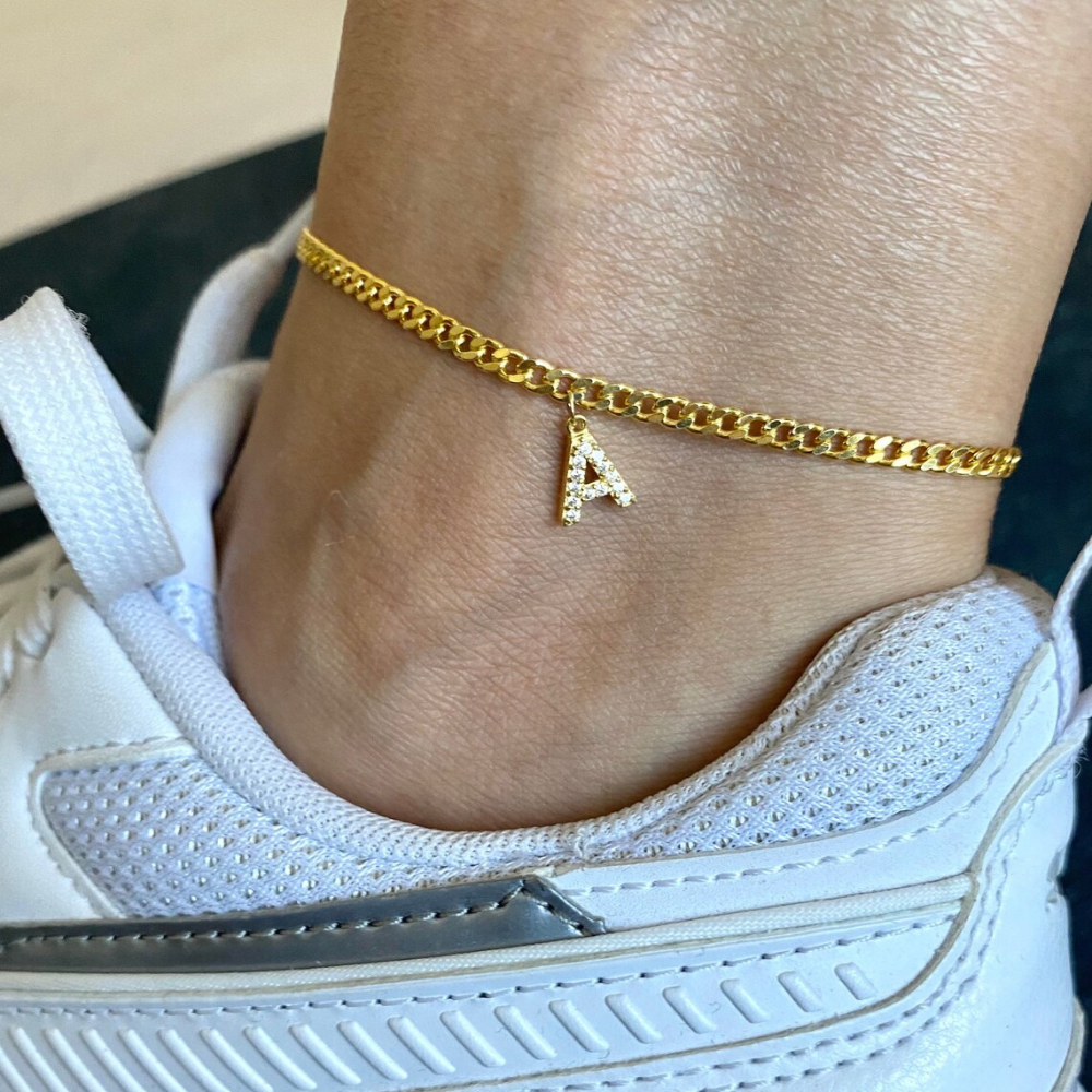 Love Initial Anklet - Pieza de tobillo con su inicial