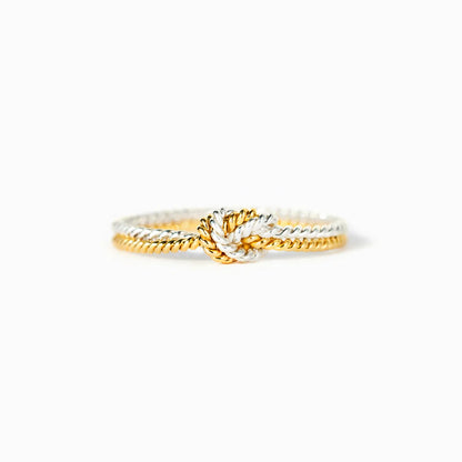 Anillo de Vínculo Madre e Hija - Anillo con 2 Cadenas y Nudos