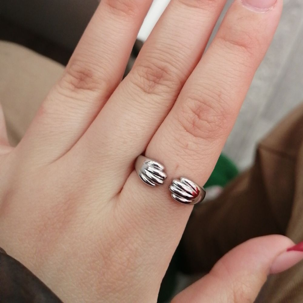 Anillo ajustable de mujer con diseño de huellas de gato