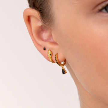 Aros de Serpiente para Damas con Dibujo Gravado y Acentos de Ojos
