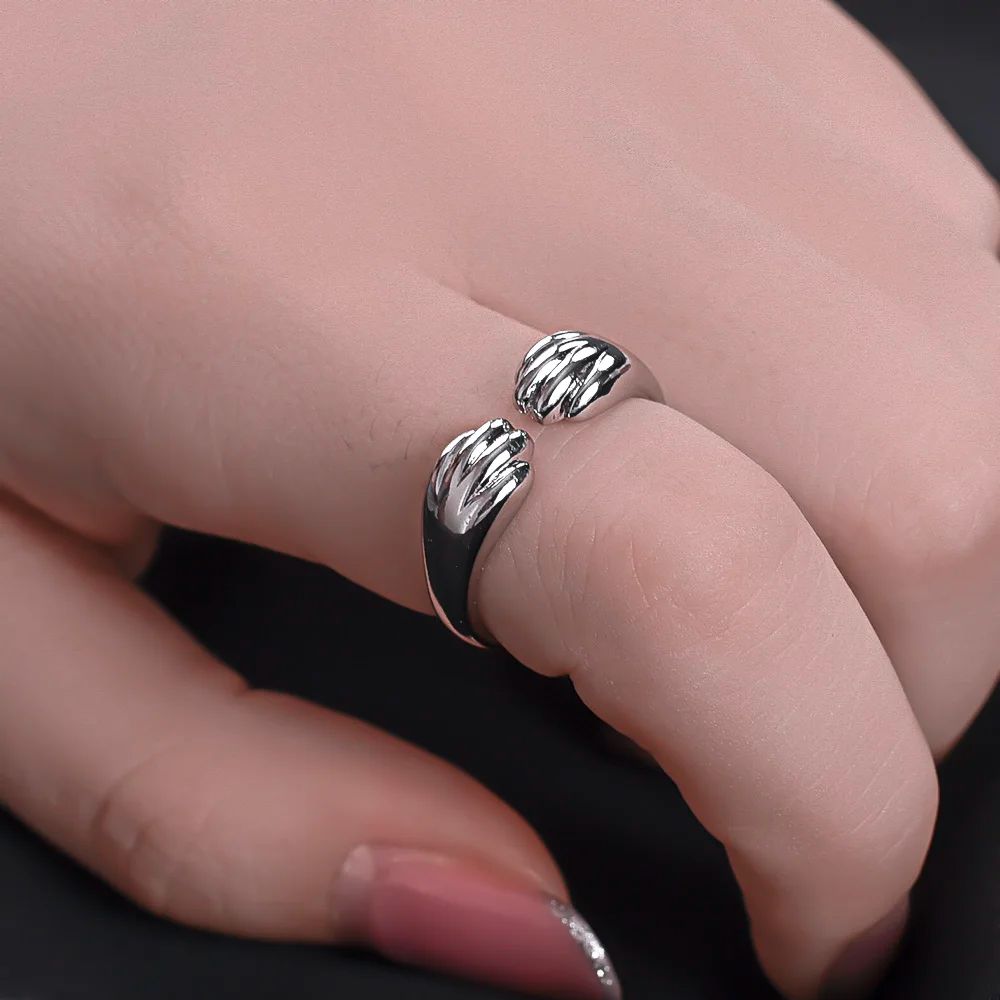 Anillo ajustable de mujer con diseño de huellas de gato