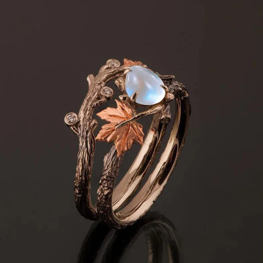 Ysia – Anillo Piedra de Luna al Estilo Natural